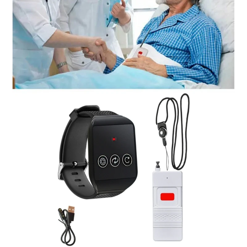 Patient Call System Wristwatch Waterproof Wireless Alert Suitable for Elderly