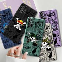 O-One P-Pie-ces Anime Phone Case for Samsung Galaxy A20s A02s A30 A02 A10s A04s A31 A70 A03s A50 A05S Square Liquid Cover