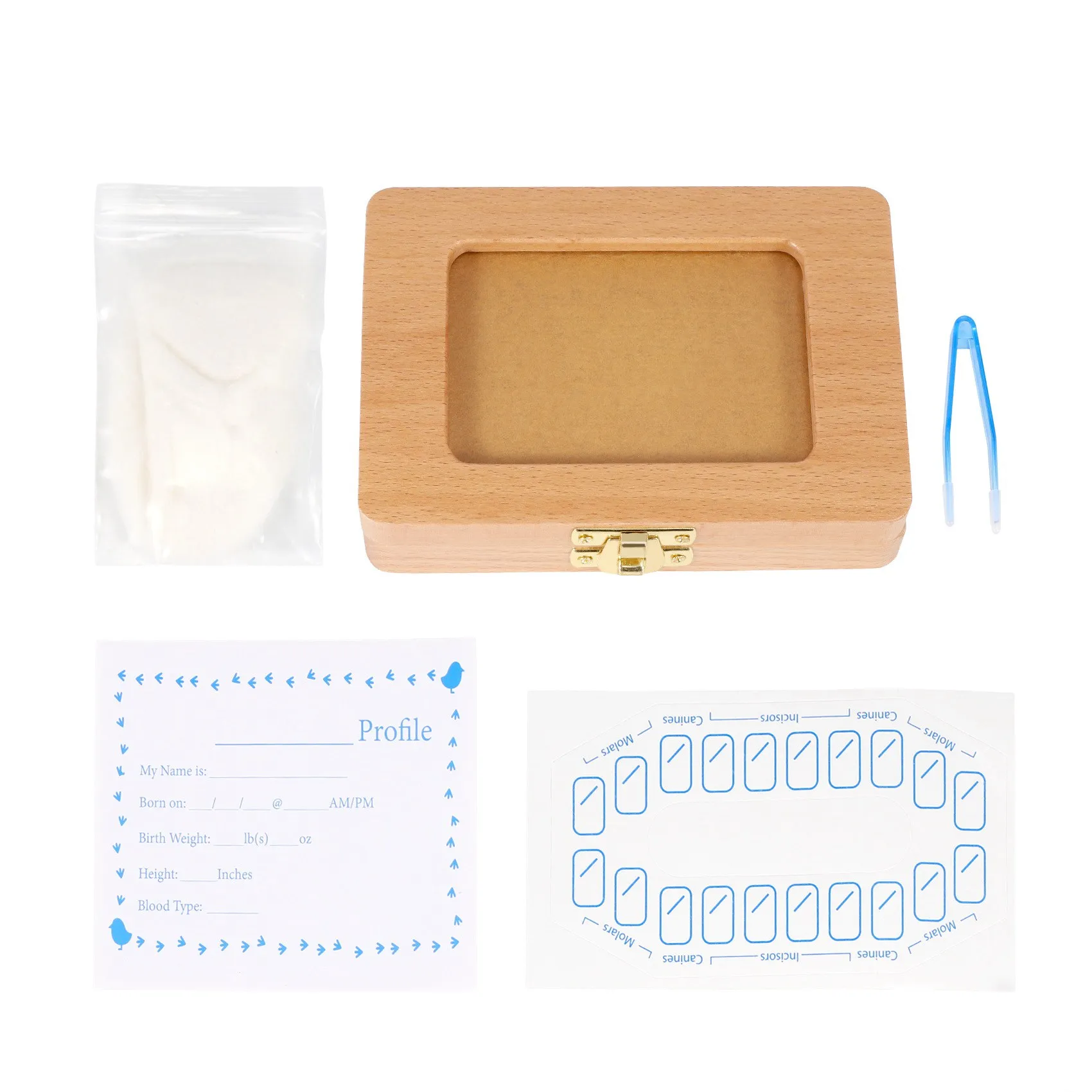 

Tooth Keepsake Box, Baby Teeth Box Milk Teeth Save Organizer Kit, Tooth Collection with Photo Frame Memory Storage Souvenir