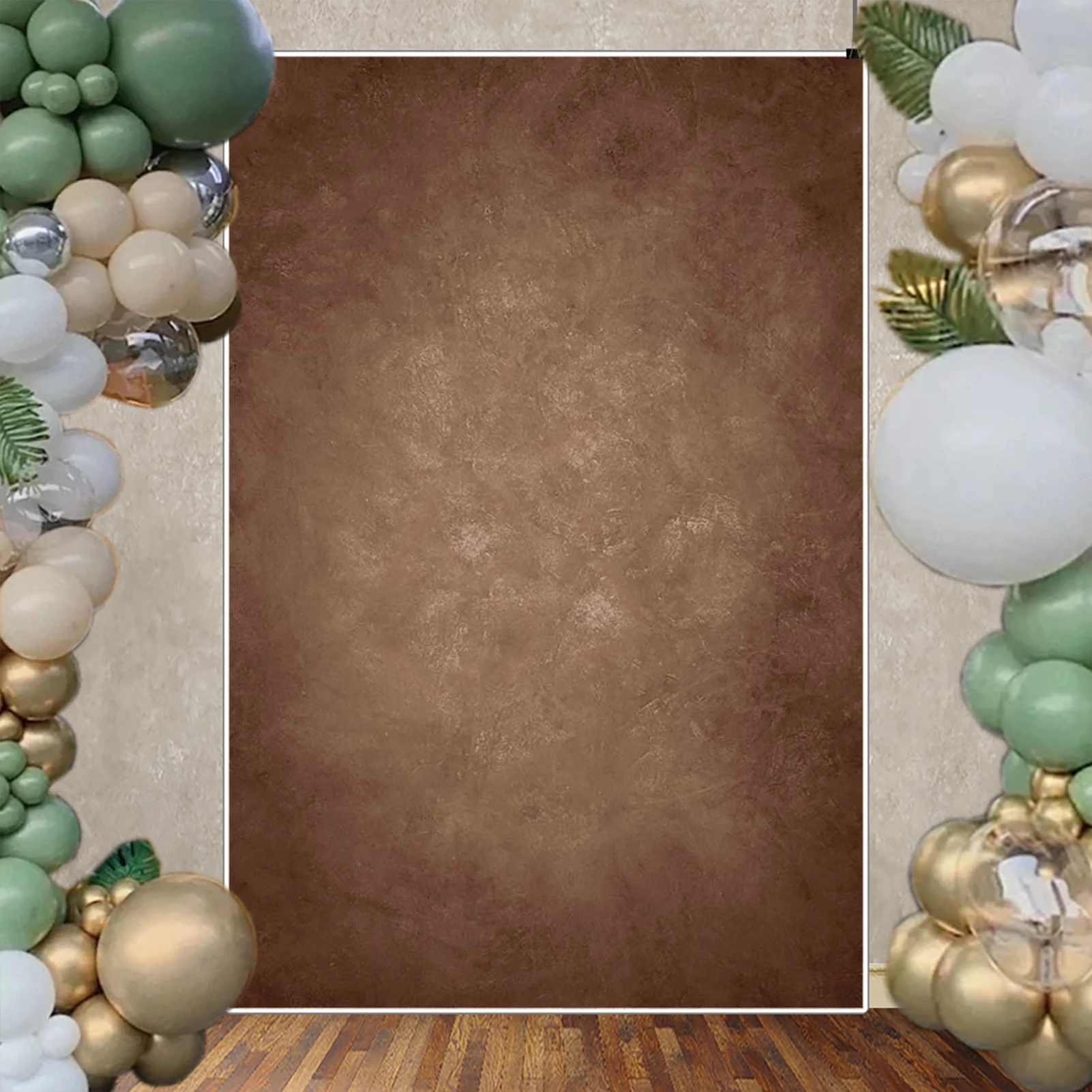 

MOON.QG Brown Textured Photo Background Solid Color Gradient Photography Backdrop Party Birthday Supplies Decorations Poster