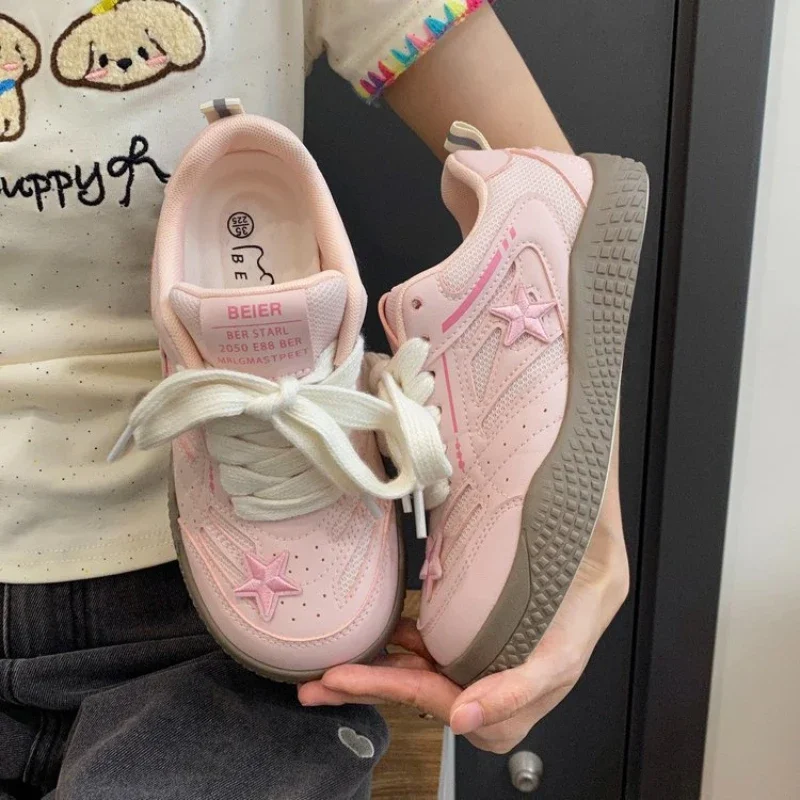 2024 NEW Sweet Good-looking Platform Sneakers Breathable Pink Woman Designer Shoes Leisure Fashion Casual Shoes Zapatos De Mujer