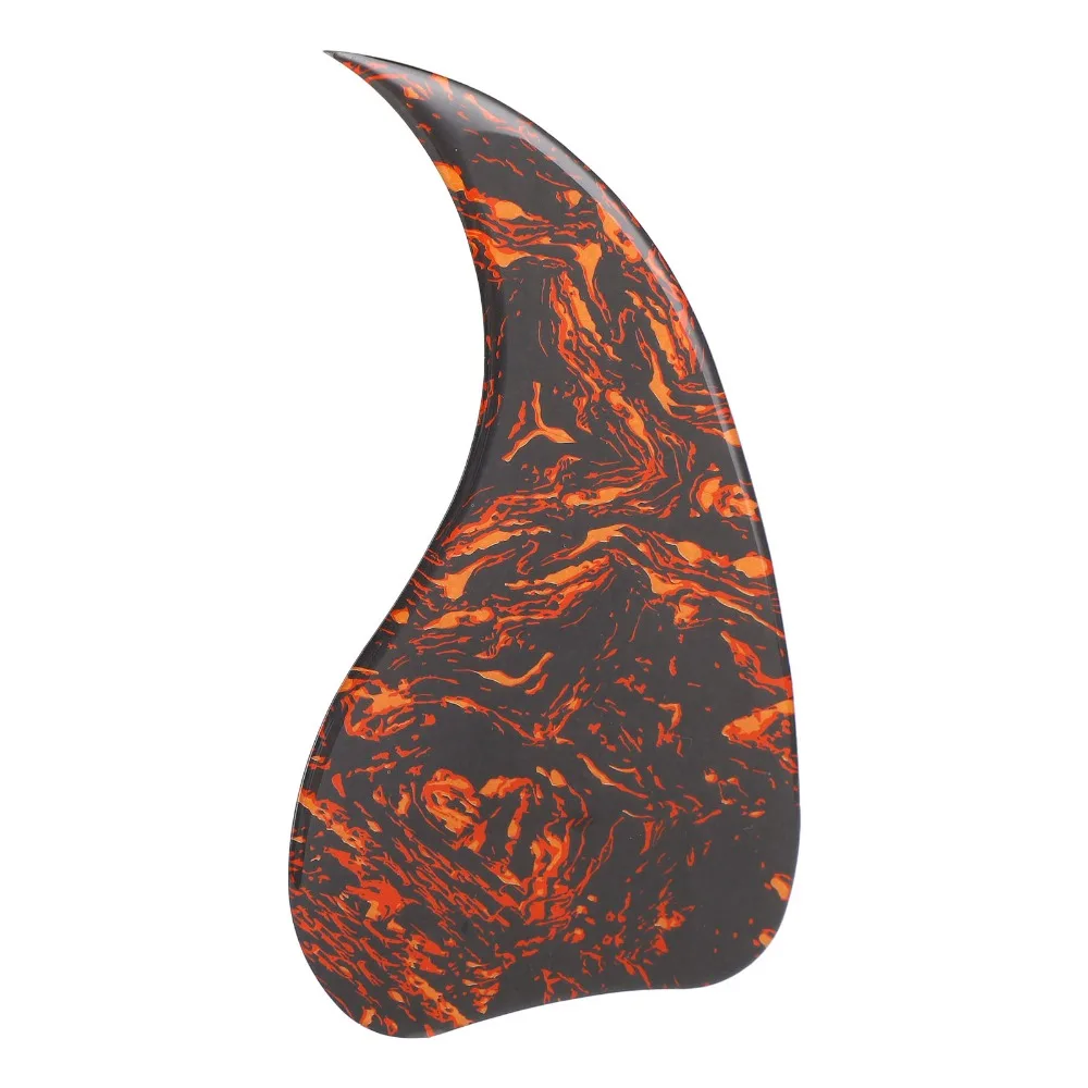 Celluloid+Plastic Acoustic Guitar Pickguard Water Drop Shape Red Flame Self Adhesive Pickguard 2.5MM Thick Guitar Accessories