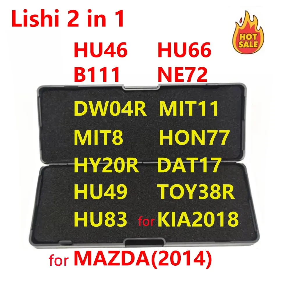 LISHI 2 in 1 HU46 HU66 B111 NE72 DW04R MIT11 MIT8 HON77 HY20R DAT17 HU49 TOY38R HU83 HU87 for MAZDA(2014)/KIA2018Locksmith Tool