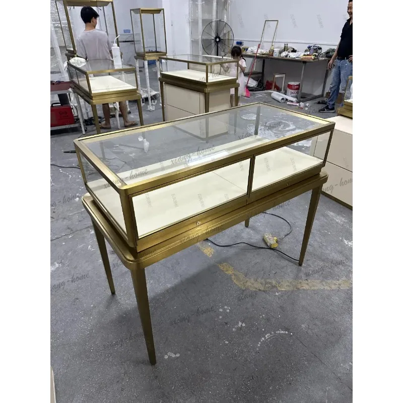 YJ Diamond Boutique Jewelry Cabinet Glass Fashionable Multi-functional Jewelry Cabinet Art Living Room Furniture Joalheira XYZBG