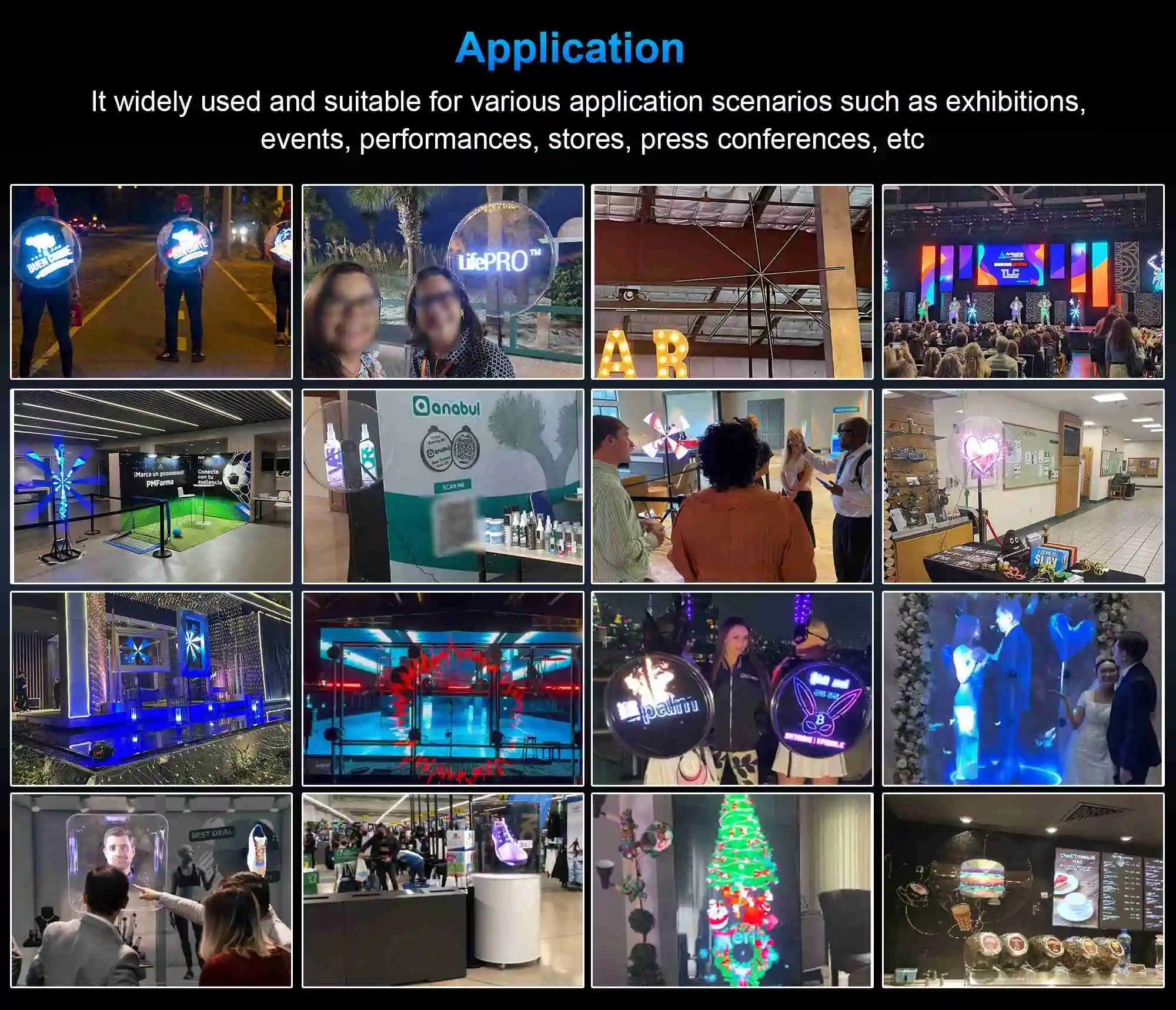 High Resolution Human Shape Splicing 1*3 65cm Holographic Graphic Display 3D Hologram LED Fan Other Metal Advertising Equipment