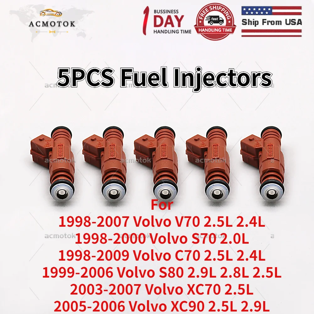 

Топливный инжектор 0280155831 9186340 для Volvo 1999-2003 V70 S60 C70 2.5L, 5 шт.