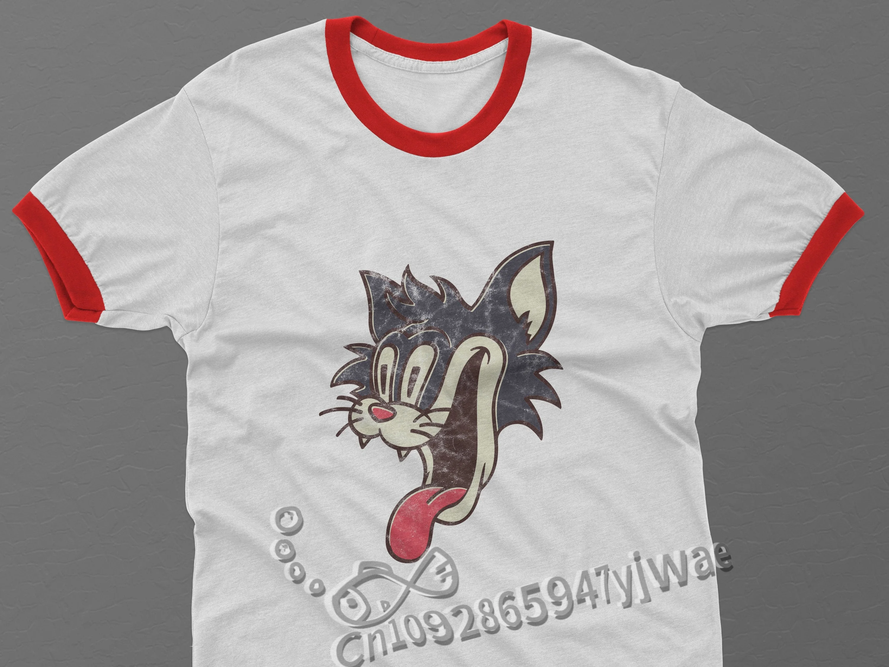 Crazy Cat Smiling Psycho Ringer T-shirt Patrick Hockstetter Character T-shirt High Quality Casual Tee Women Men's Beach Tshirt