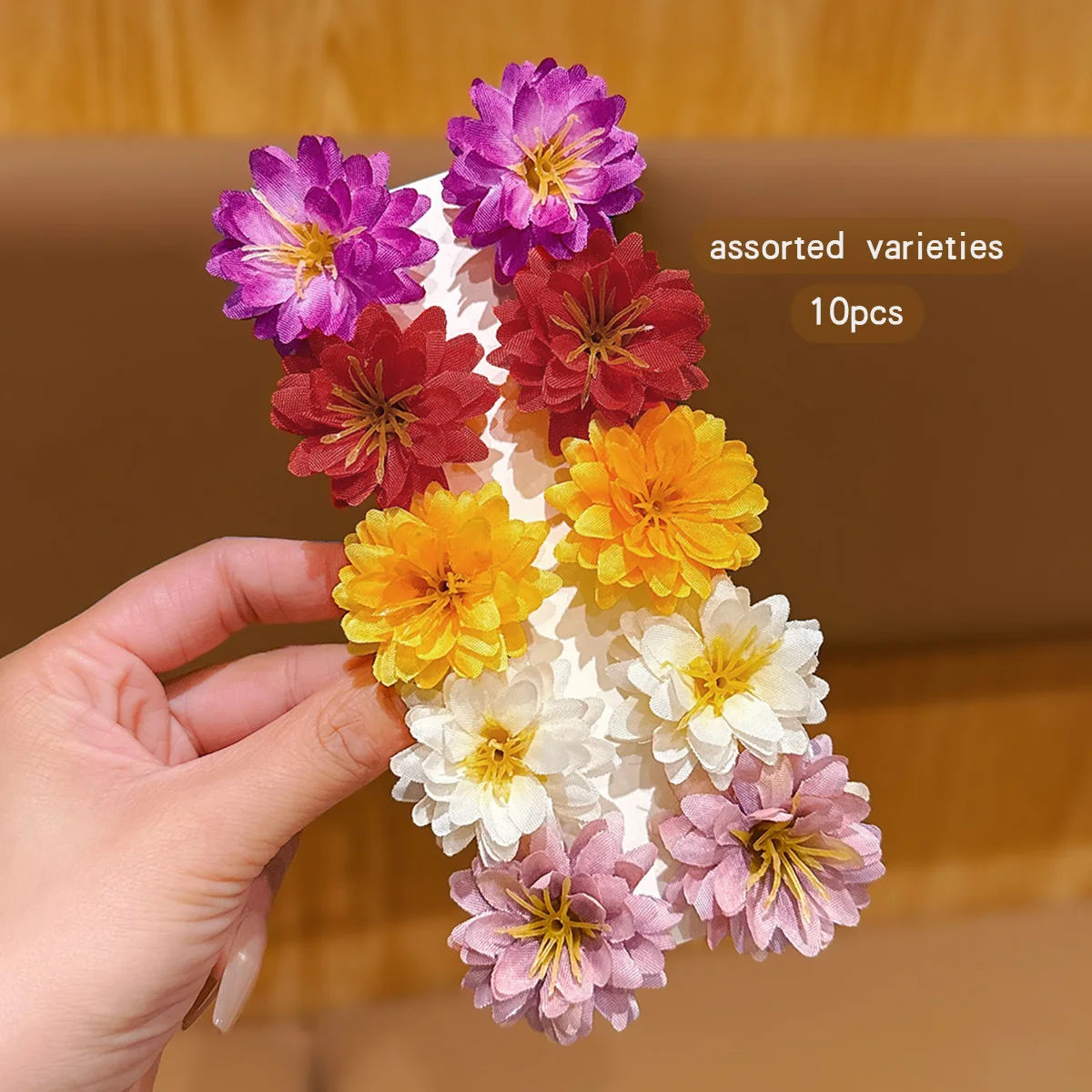 10 colorful random flower hair clips for daily use as hair accessories image 4