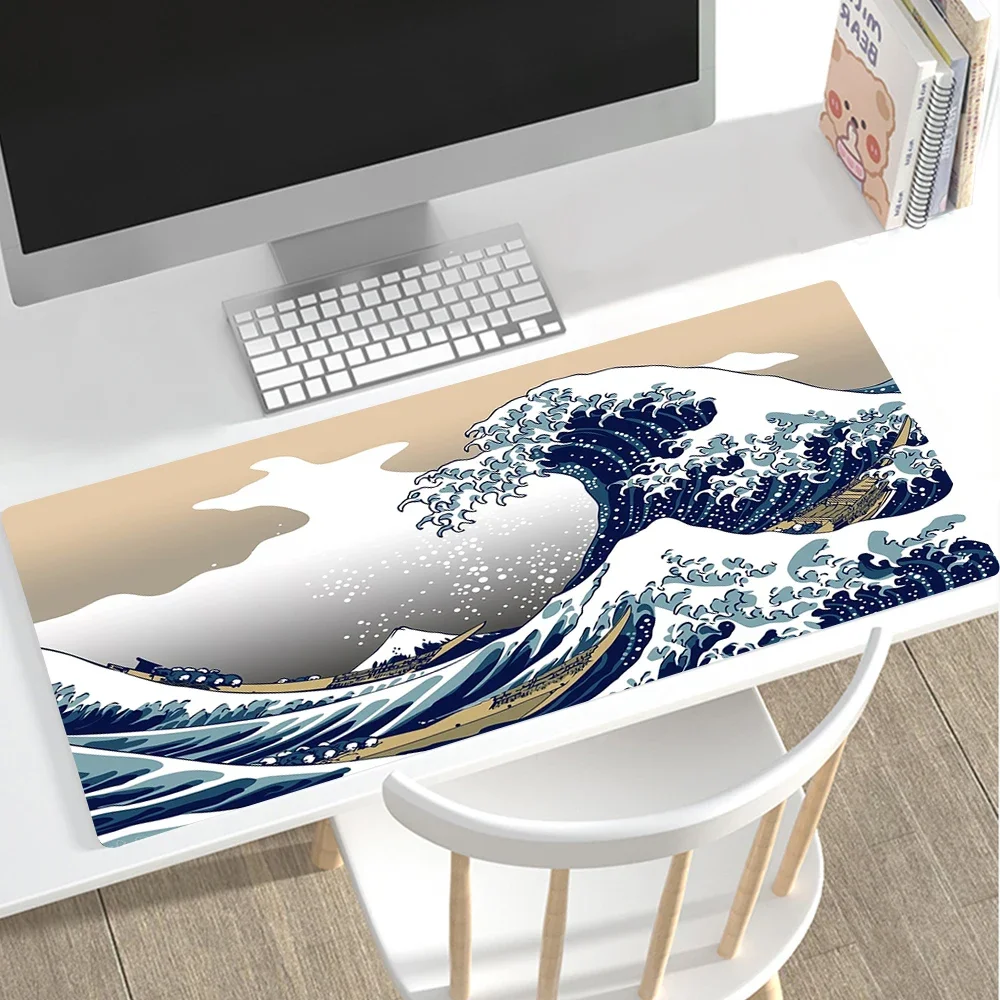 Japanese Style Waves Mouse Pad Gamer Large Custom New MousePads Anti-slip Laptop Office Soft Natural Rubber Mouse Mat Table Mat