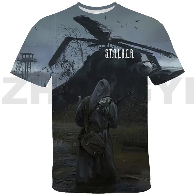 Leisure S.T.A.L.K.E.R. 2 Heart of Game Graphic T Shirts 3D Stalker 2 Shadow Oversized T Shirt Sports Short Tees Kid Anime Tshirt