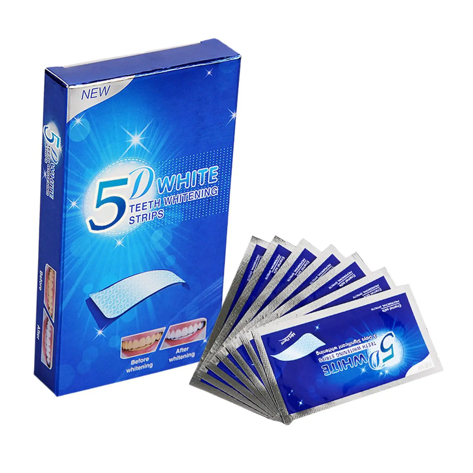 Portable Tooth Whitening Strips Gel Strong Adhesion Dental White Teeth Ribbon for Quick at Home Whitening