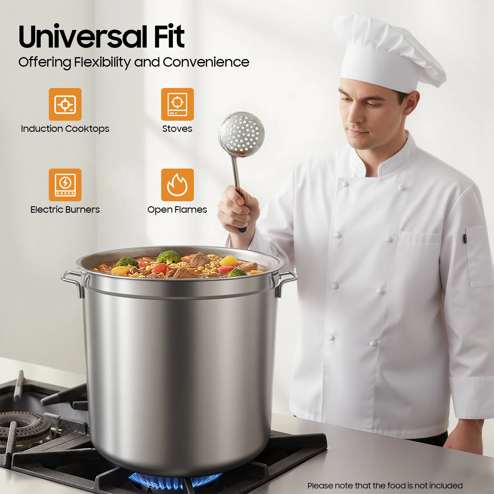 50L Stainless Steel Stock Pot W/Filter Basket Seafood Boil Crab Crawfish Pot for Induction Cooktop Turkey Steamer Tamale Kettle