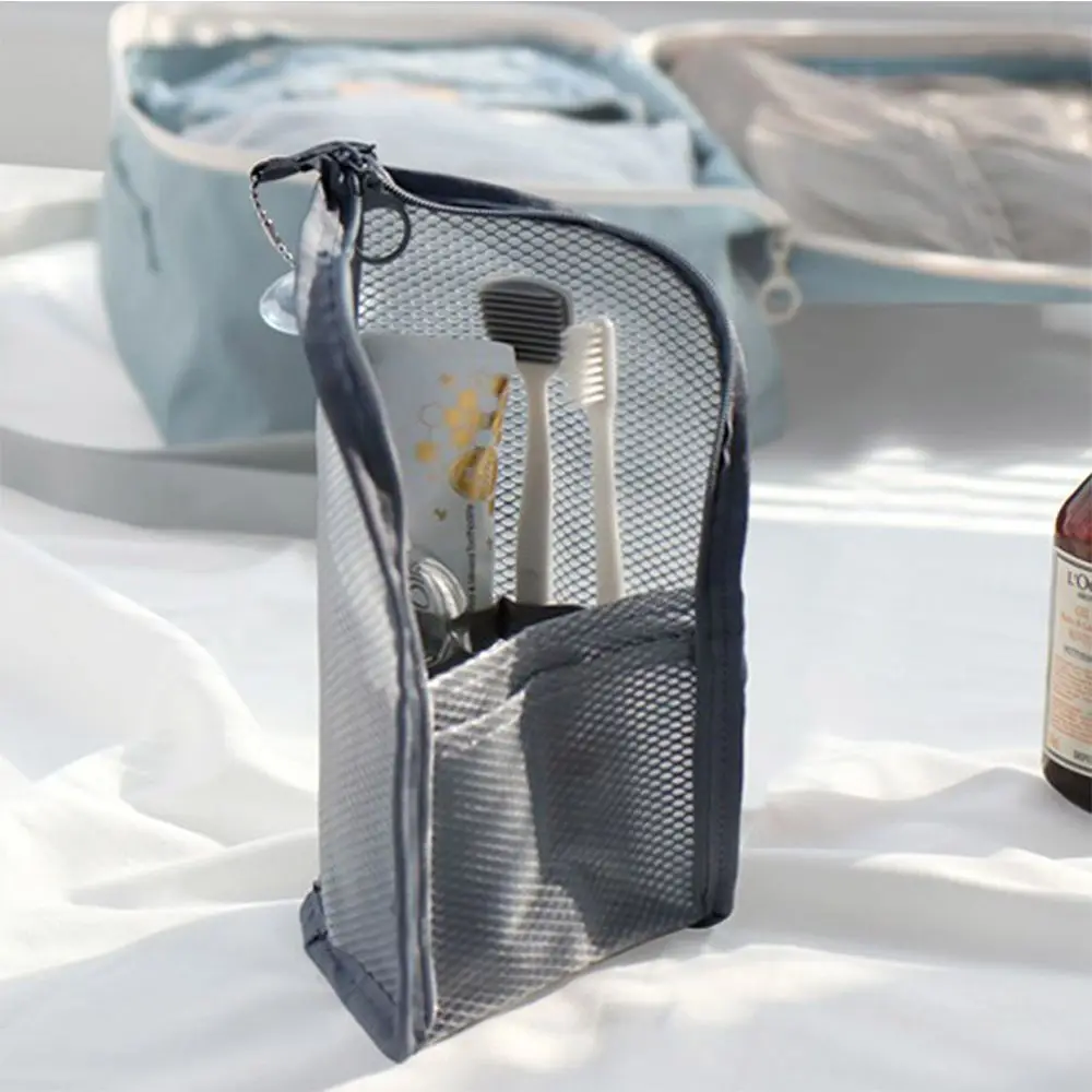 

Zipper Folding Toothbrush Toothpaste Toiletry Bags Travel Washing Organizer Makeup Brush Bag Makeup Bag Mesh Cosmetic Bag