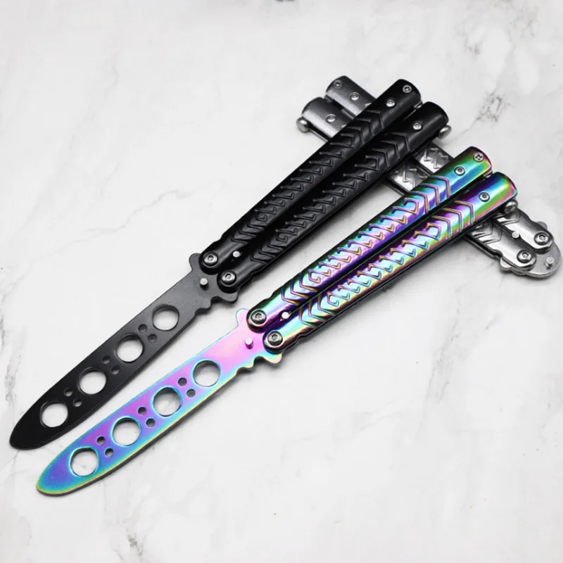 Z30 Foldable Butterfly Knife Portable CSGO Trainer Stainless Steel Pocket Practice Knife Training Tool for Outdoor Games