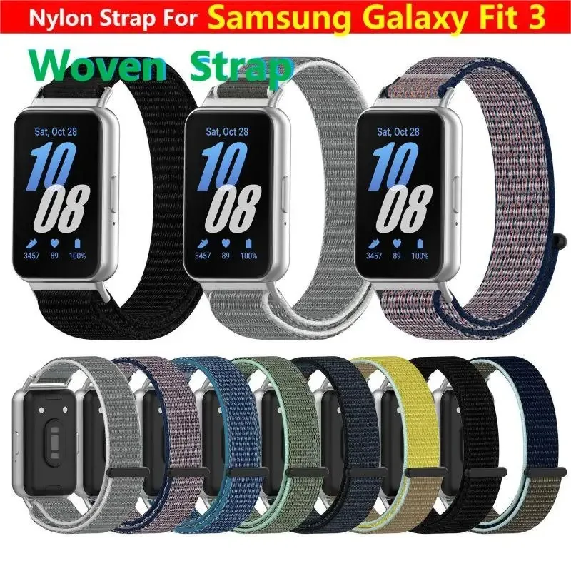 Pulseira de nylon para samsung galaxy fit 3, relógio inteligente esportivo, pulseira de substituição, cinto fit3, capa