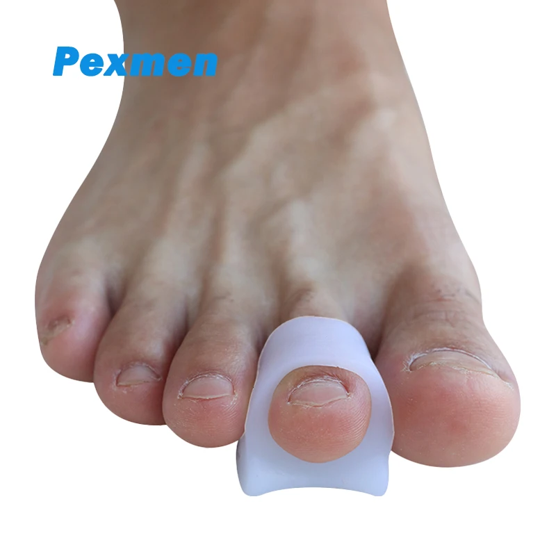 Pexmen 2/4/8Pcs Gel Toe Separators for Overlapping Toes Bunions Big Toe Alignment Bunion Corrector and Toe Spacer