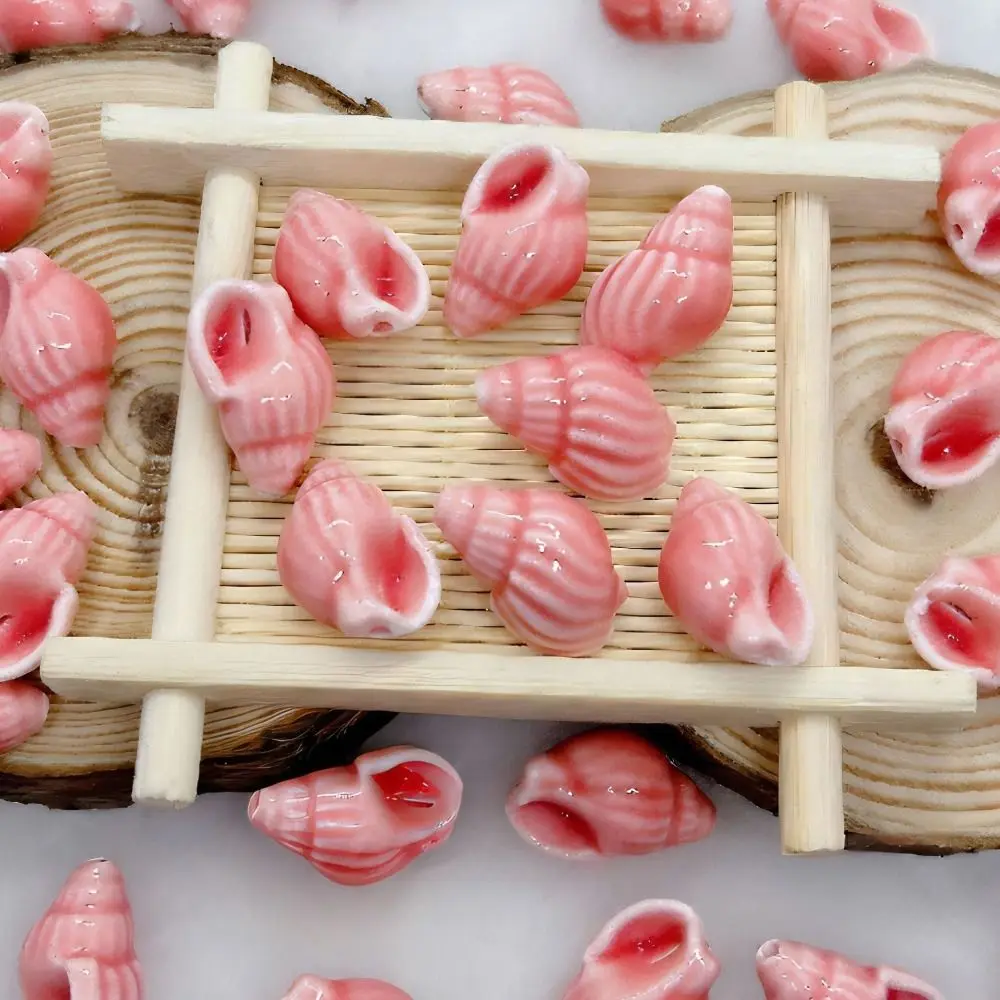10Pcs Fresh Ceramics Shell Conch Spacer Beads Beach DIY for Jewelry Making Sea Shell Bracelets