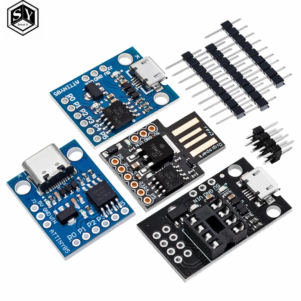 Official Blue Black TINY85 Digispark Kickstarter Micro Development Board ATTINY85 module for Arduino IIC I2C USB