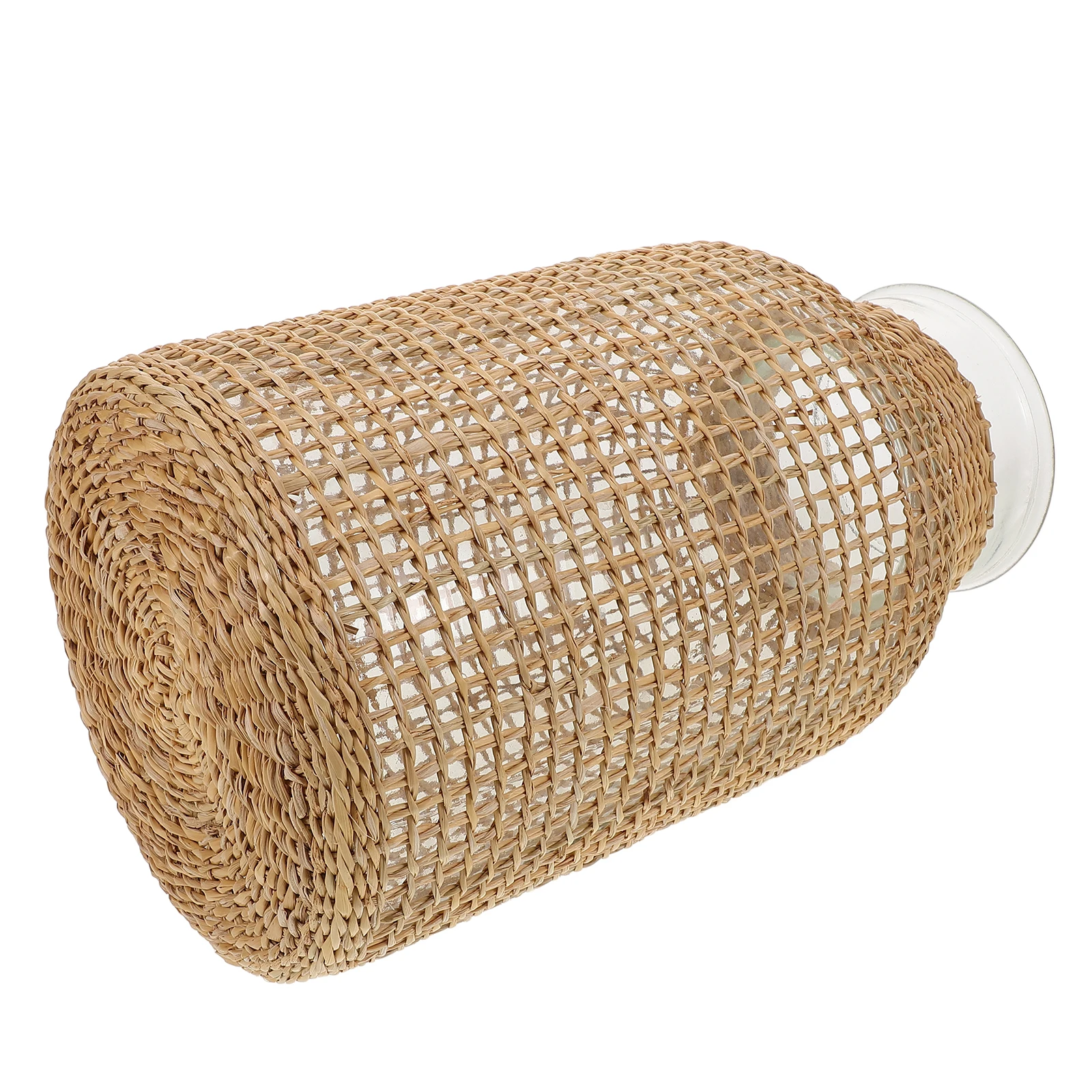 

1pcs Dry Vase Straw Woven Flower Arrangement Dried Decorative Rattan Vases Pots Glass Farmhouse Tall Floor Standing Container
