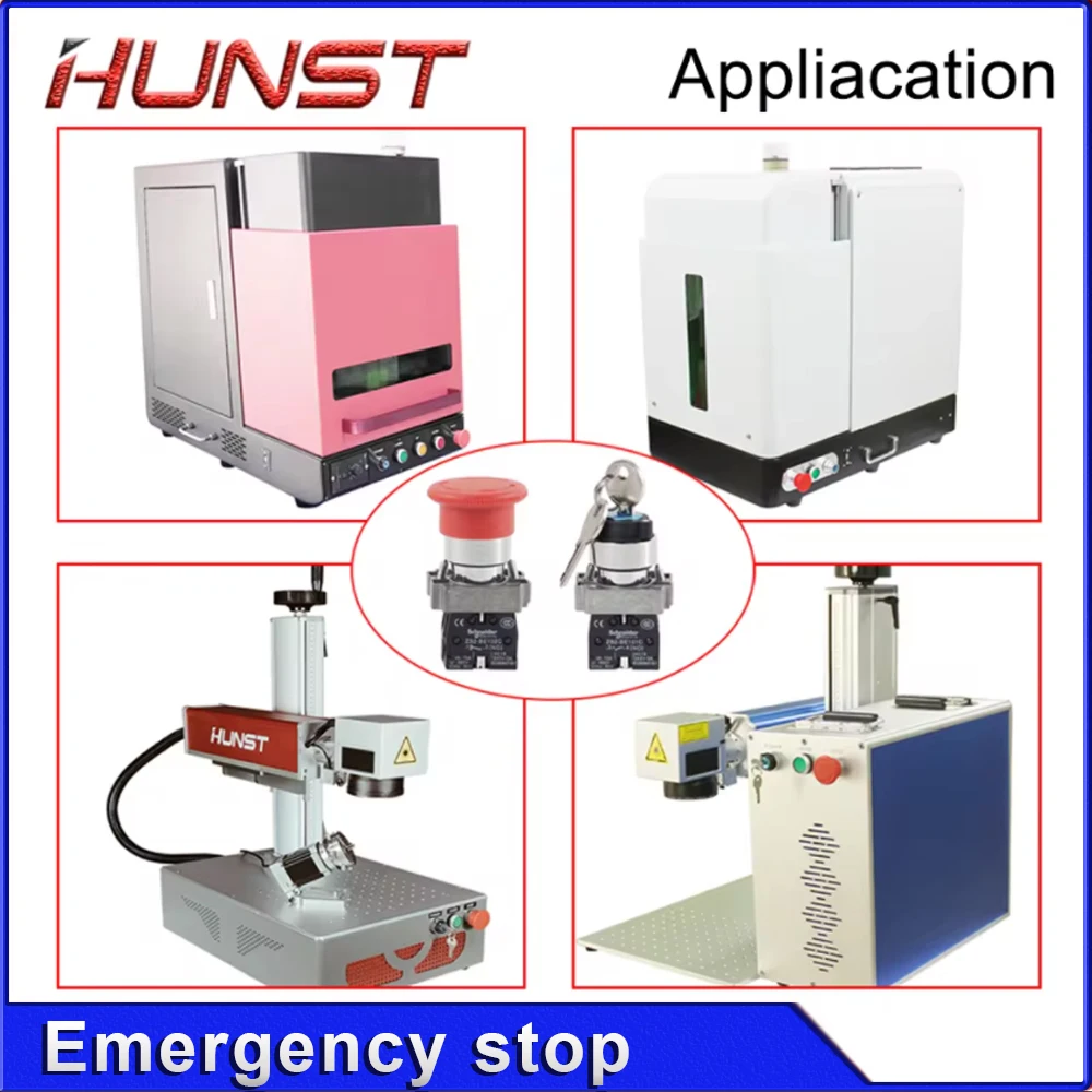 Hunst 비상 정지 버튼 NC 키 스위치 CO2 레이저 조각 절단기 용 AC15 10A 없음