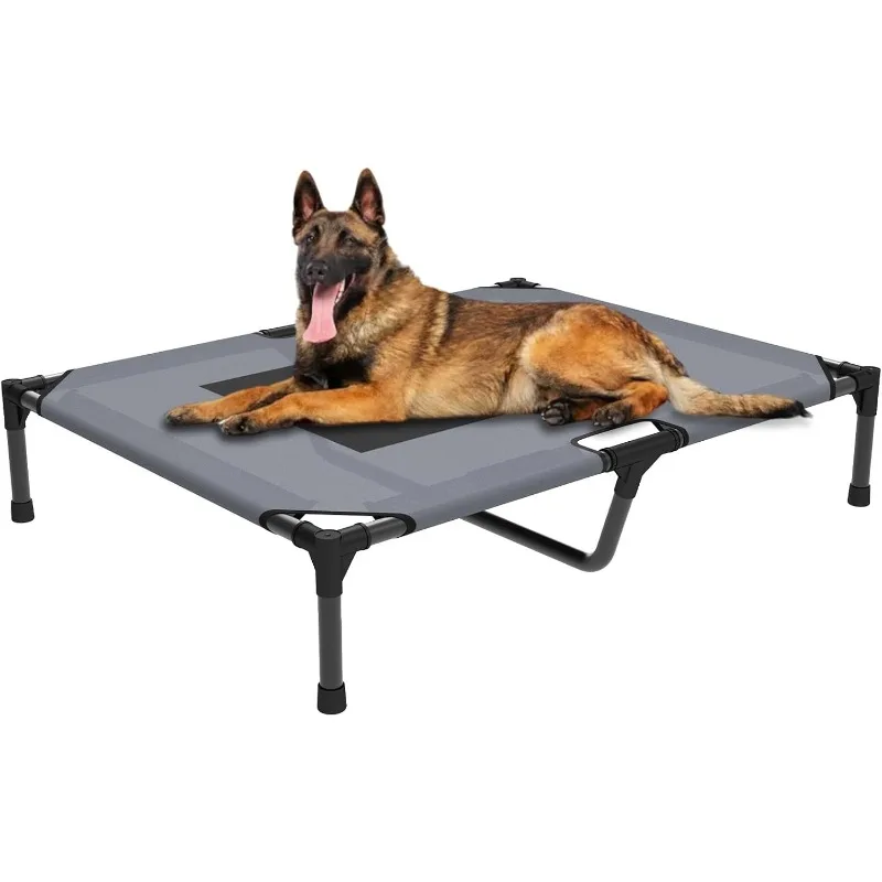 

Elevated Dog Bed - Heavy Duty Dog Cot, Washable Raised Dog Bed with Chew Proof Mesh and Metal Frame, Portable Bed