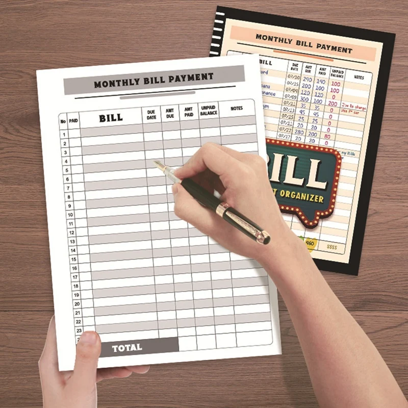 Bill Tracker Notebook Monthly Bill Organizer & Planner For Personal Budgeting Financial, Bill Payment Organizer