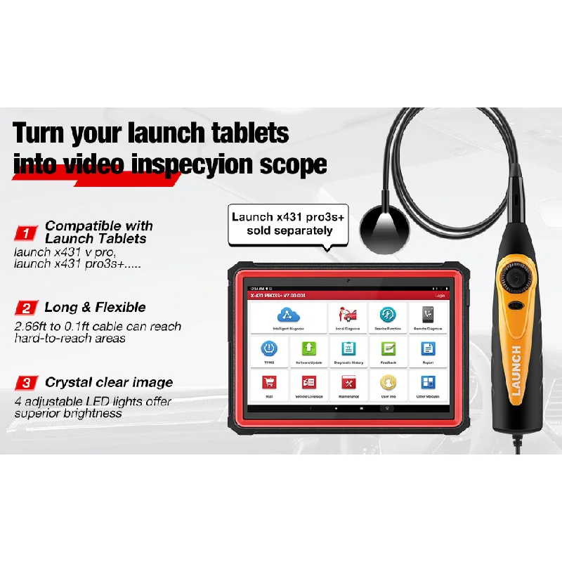 Cámara de videoscopio de inspección endoscópica, herramienta de diagnóstico automotriz, accesorios para X431 PRO3S X431 V X431V +
