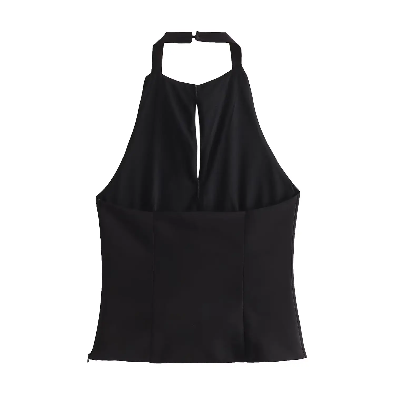 Women's new fashion bright bead bow decoration short slim hanging neck top retro sleeveless backless women's vest chic top