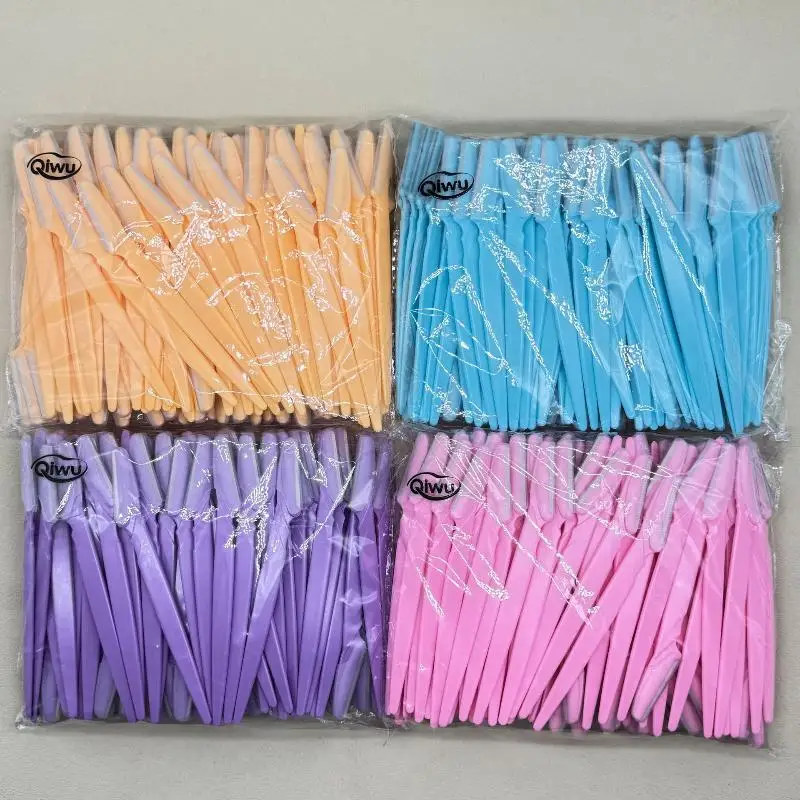 100Pcs/bag Portable Face Razor Eyebrow Trimmer Knives Hair Remover Eye Brow Trimming Shaping Epilation Hair Shaver Blades