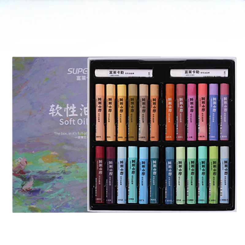 24/36 Colors Soft Oil Paint Stick Crayons Box Set Morandi Macaron Metallic Gift Set Crayons for Kids Oil Pastel Stationery