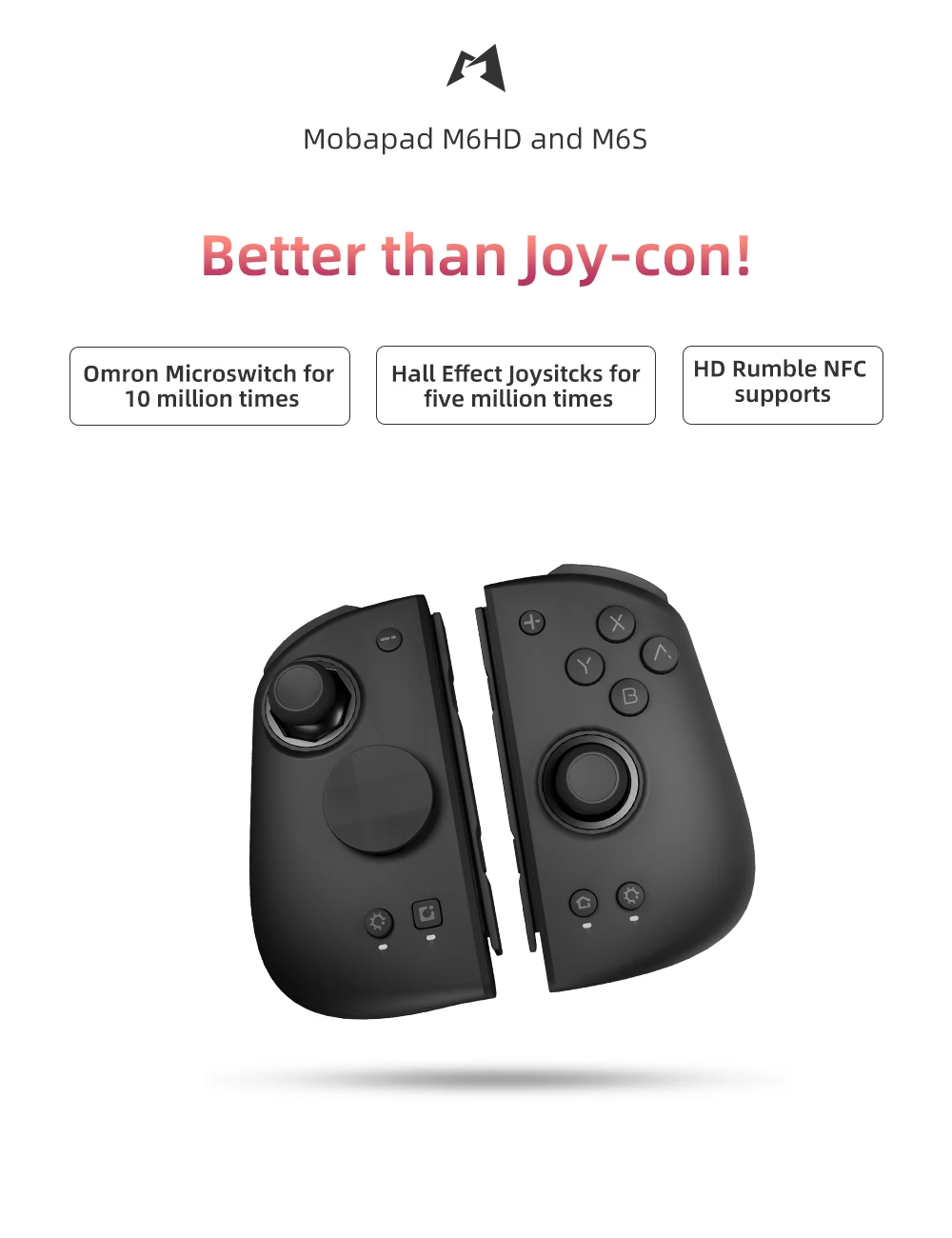 MOBAPAD Gamepad M6/M6 HD Gemini 2 Spielcontroller, Joypad mit Hall-Joystick Links-Rechts-Griffkonsole für Switch NS OLED – Detail 11