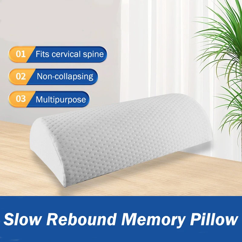 

Slow Rebound Memory Pillow Half Cylinder Foot Pillow Slow Rebound Office Footrest Massage Point Leg Pillow