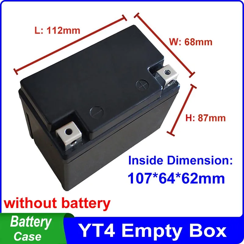 YT caja de batería YT7 YT5 YT4, caja vacía, compatible con 18650 26650 32650 celdas LiFePO4, 12V, 12,8 V, 4Ah, 5Ah, 7Ah, 12Ah, para batería de arranque DIY