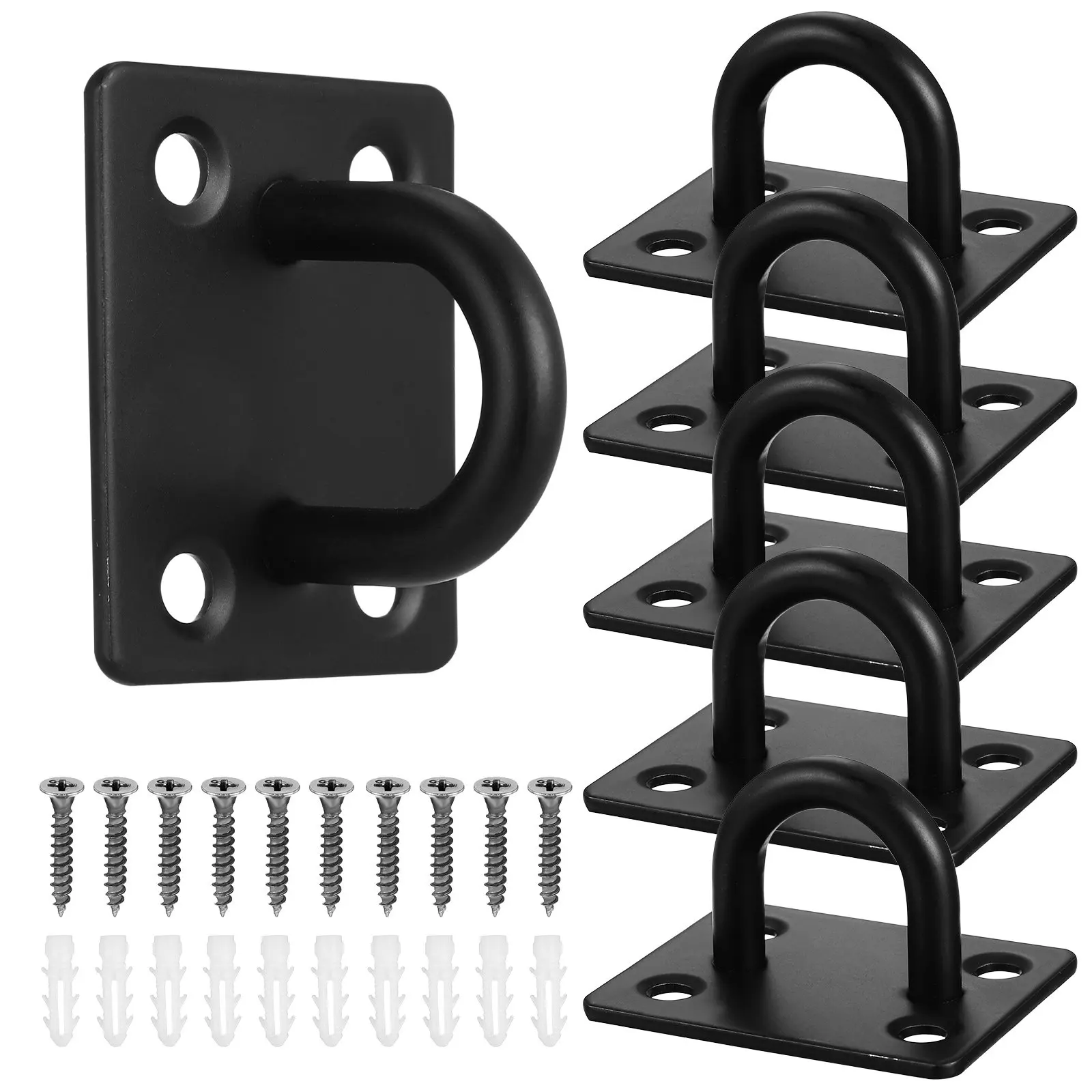 6Pcs Stainless Steel Ceiling Hooks Pad Eye Heavy Duty Screw Mount Hanging Hooks for Plants Flower Pots Birdcages