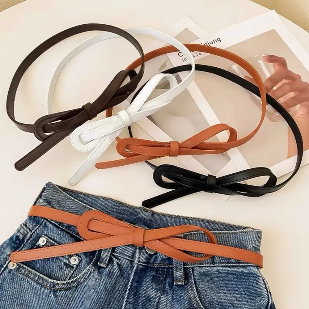 

Elegant Y2k Women's Belt Alloy Buckle Pu Leather Waist Belt Adjustable Thin Dress Coat Decorative Waistband