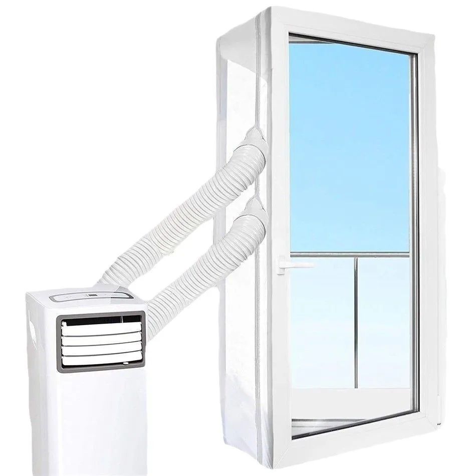 Portable Air Conditioner Window Seal Cloth 2 Holes Windproof Baffle Sliding Door Sealing Cover