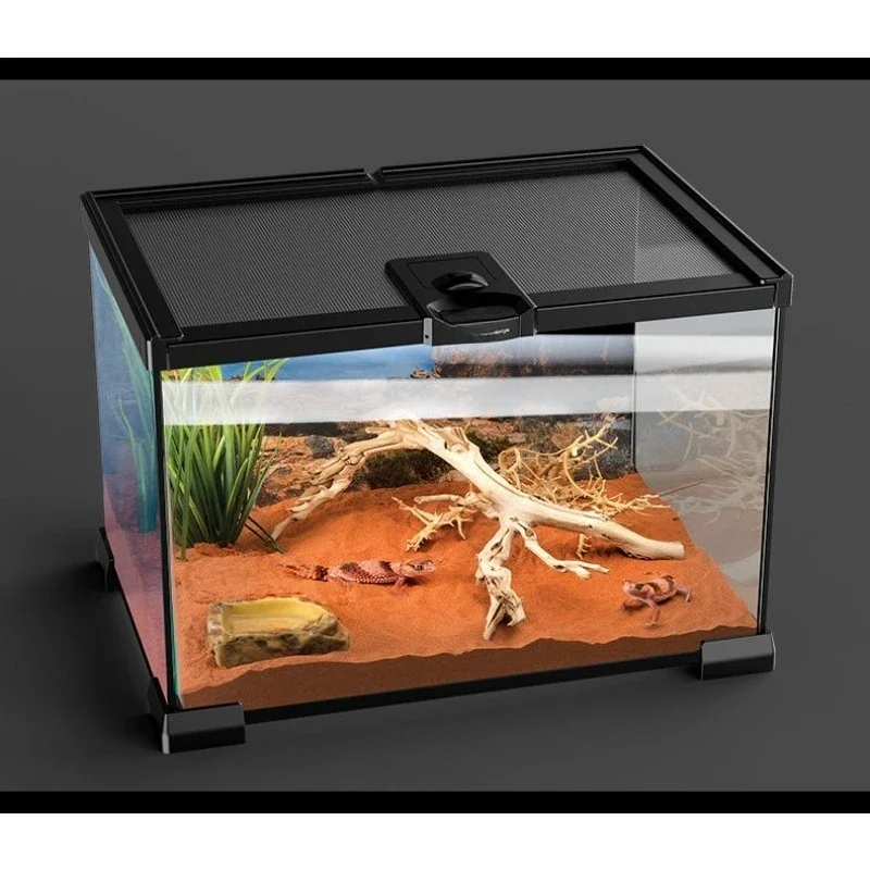 

Glass feeding tank, reptile horned frog feeding box, turtle box