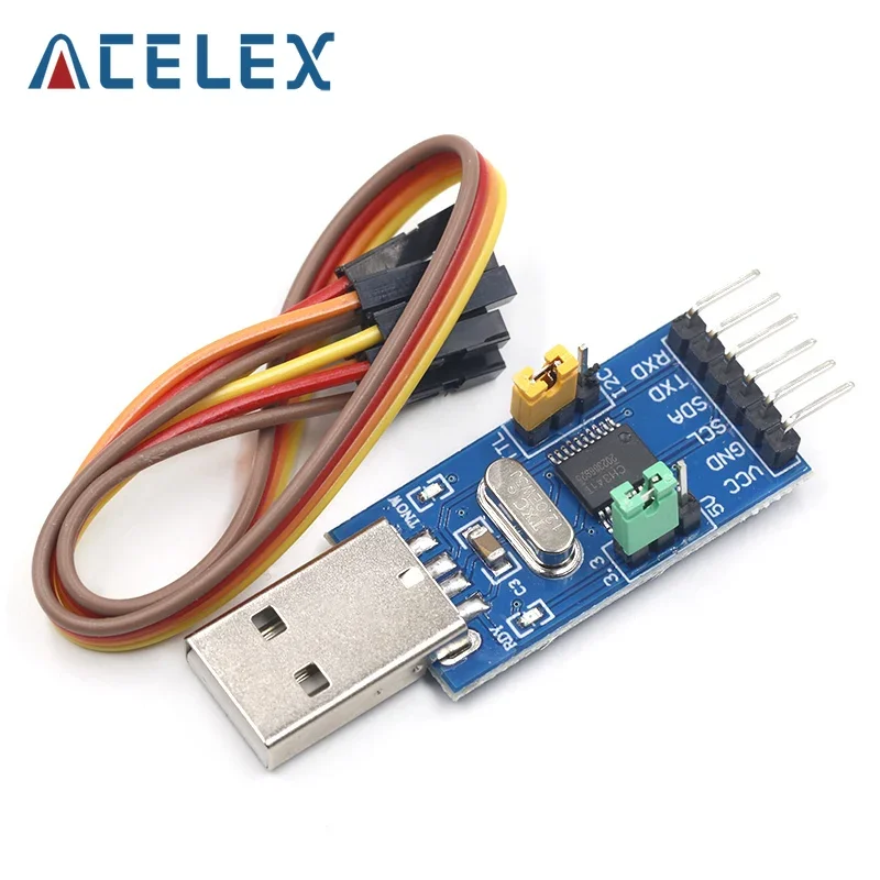 CH341T 2 in 1 module 3.3V 5V USB to I2C IIC UART USB to TTL single-chip serial port downloader