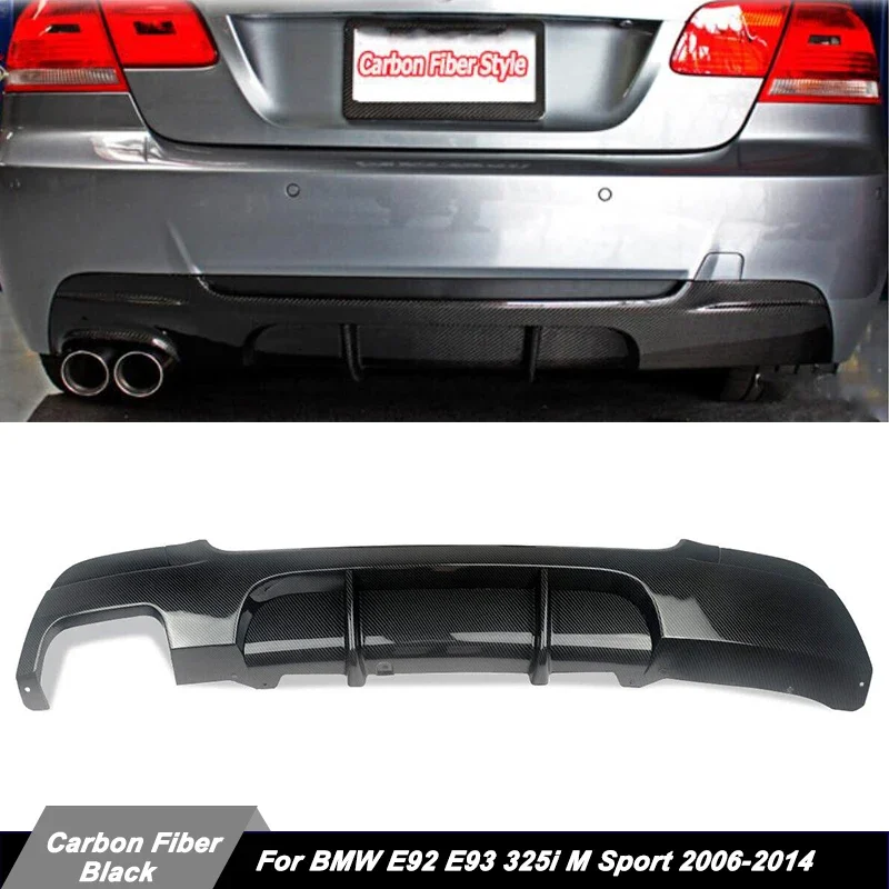 Rear Bumper Diffuser Carbon Look ABS For 2007-2013 BMW 3 Series E92 E93 M Sport