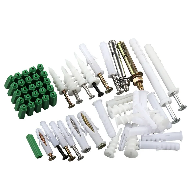 100PCS Stainless steel Plastic expansion tube screw plug rubber particle metal iron tensile bolt nail furniture bolt