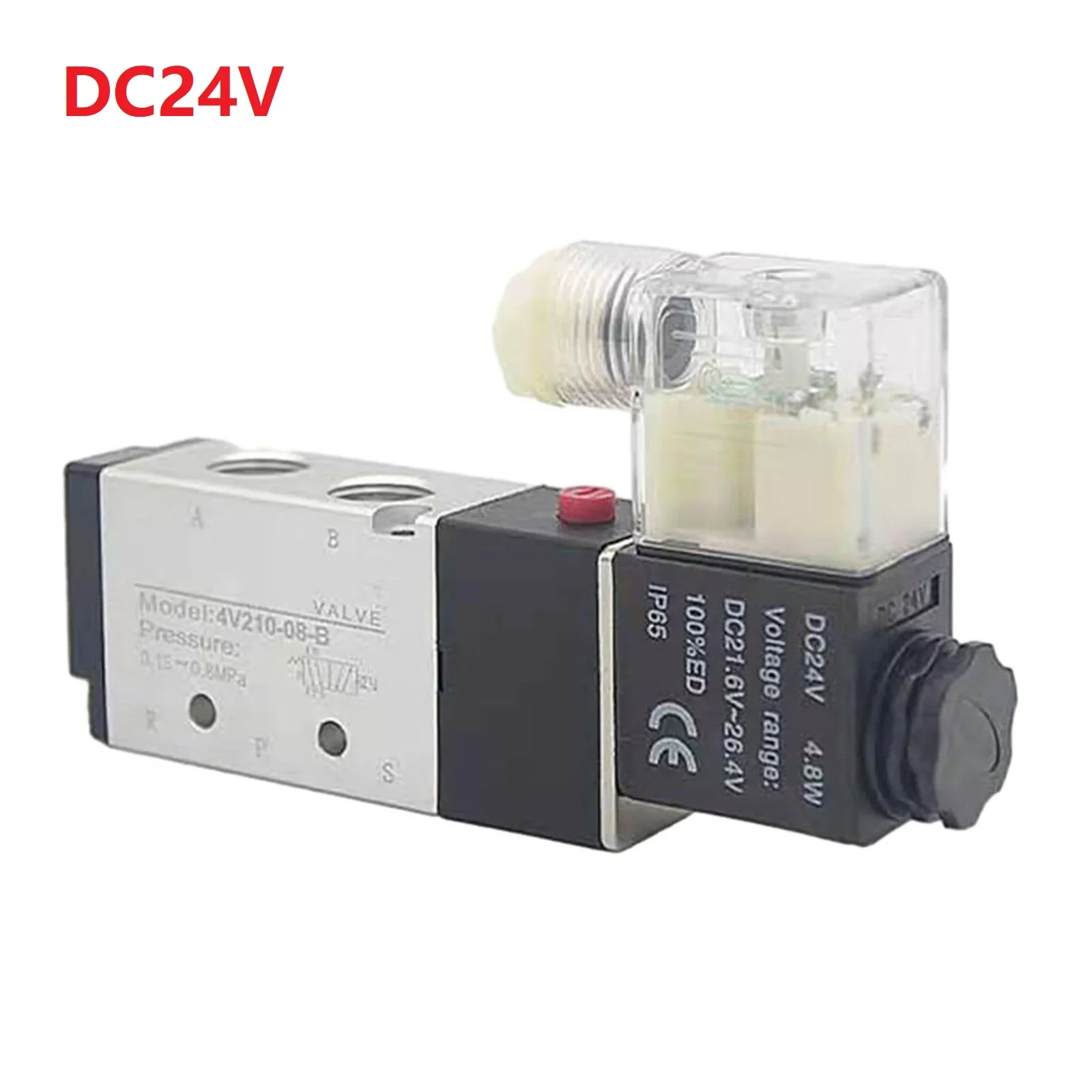 

4V210 08 Pneumatic Solenoid Valve Exquisite Manufacturing Process 6 Sealing Ring Design 0 15 0 8MPa Operating Pressure Range