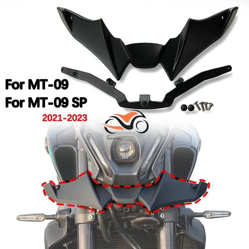 MT09 New Motorcycle Parts Naked Front Spoiler Winglet Aerodynamic Wing Kit Spoiler Fit for YAMAHA MT 09 MT-09 SP 2021 2022 2023