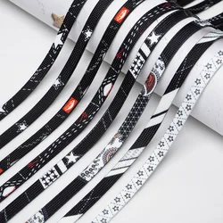 Black White Splice Shoelaces Men Women Star Shoelaces Sport Basketball Casual Sneakers High-top Canvas Graffiti Shoe Laces