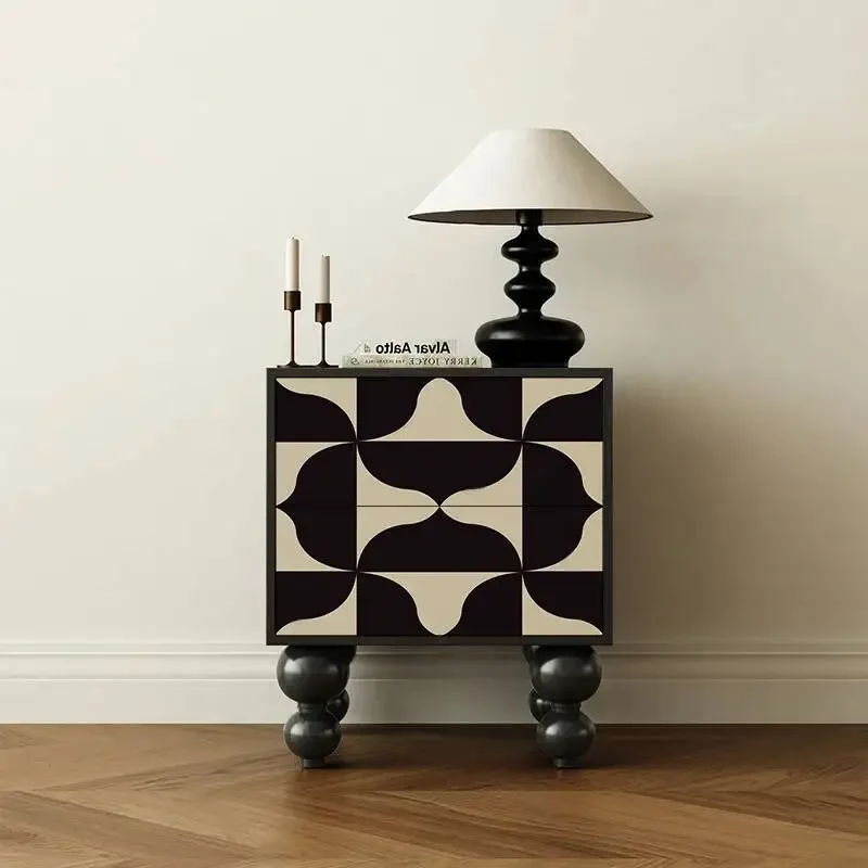 Modern Trendy Bedside Table Space Saving Vintage Creative Storage Nightstand Glamour Unique Nachtkast Bedroom Furniture