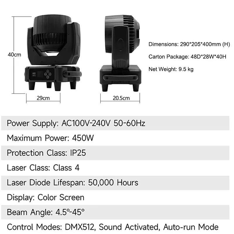 Led Stage Wash Dyed Light Wash 7*40W Laser 2IN1 RGBW Moving Head for Club Bar Wedding Laser