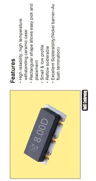 

50PCS/ PBRC8.00HR50X00 8M 8MHZ 8.000MHZ 7*3 SMD 3 feet Tao Zhen imported