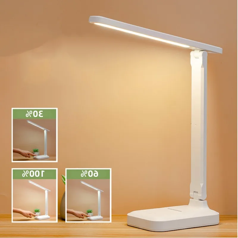 

LED Folding Desk Lamp USB Touch Control Dimmable Desktop Eye Protection Reading Study Office Bedroom Bedside Lamp