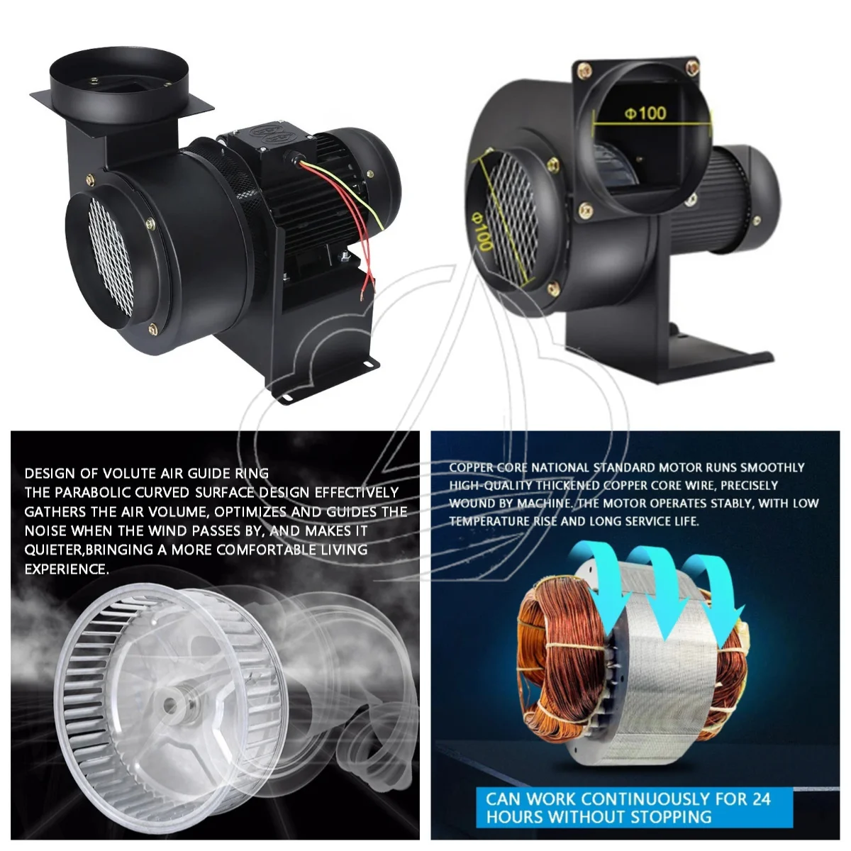 High Temperature Resistant CY120 Centrifugal Fan, Multi-Wing Insulated Induced Draft Fan for Hot Air Exhaust & Heat Extraction