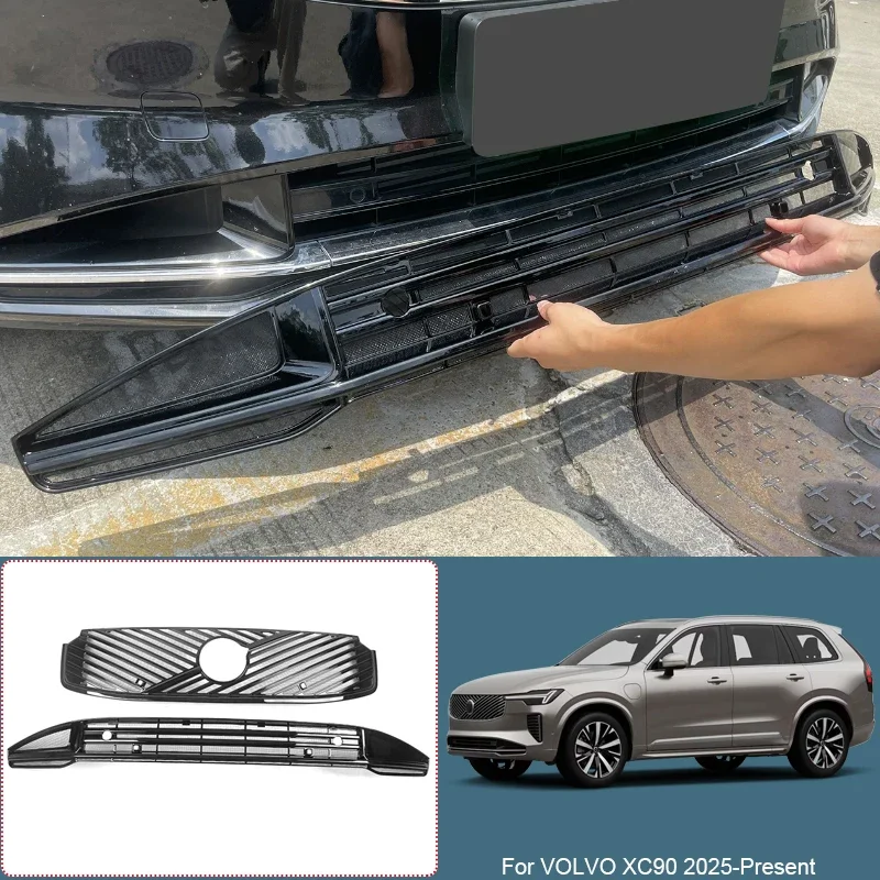 Car Replace Front Upper Lower Grille  Buckle Insect Proof Net Auto Bumper Center Intake Grille Cover For VOLVO XC90 2025-Present
