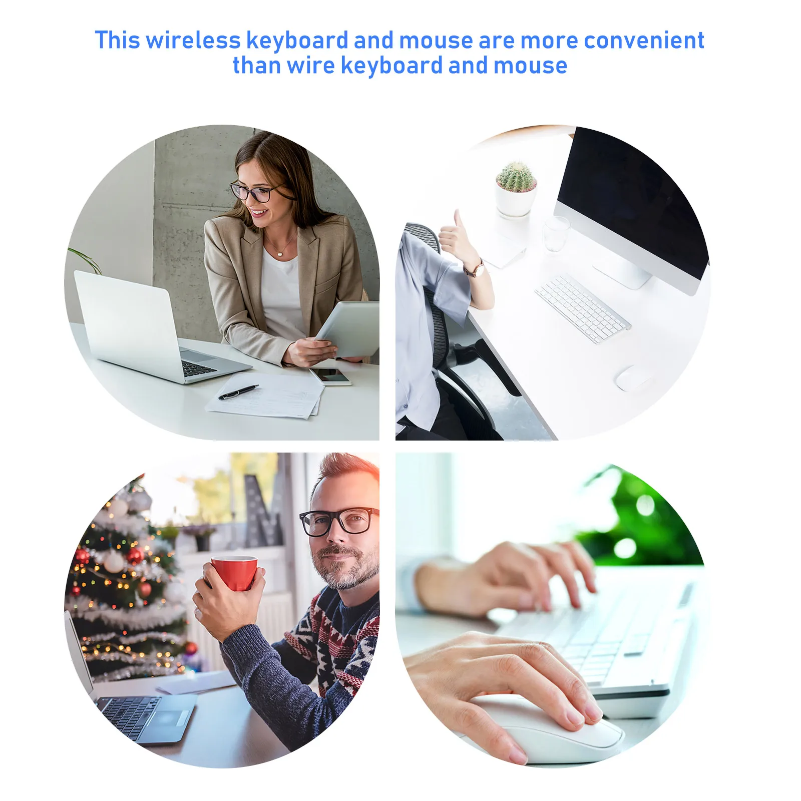

2 .4G Wireless Keyboard Mouse Set Home Office and Computer Tablet for Travel 2.4G